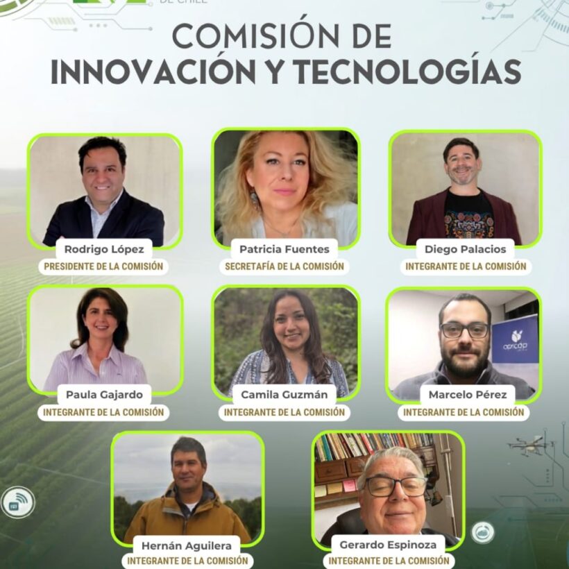Afiche de la Comisión de Innovación y Transformación Digital del Colegio de Ingenieros Agrónomos de Chile.